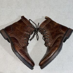 Aston Grey Men’s Ankle Boots Size 9 M Brown Leather Going Out Party City